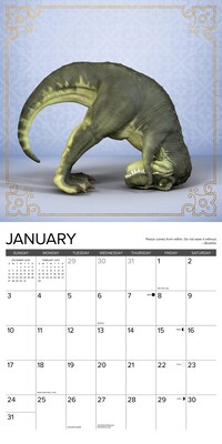 2027 Willow Creek T-Rex Yoga 12" x 12" Monthly Wall Calendar, Assorted Colors (62524)