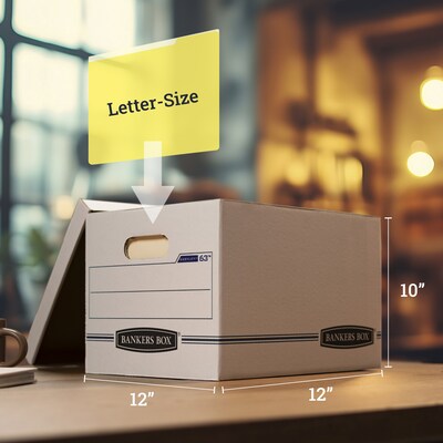 Bankers Box Easylift Corrugated File Storage Boxes, Lift-Off Lid, Letter/Letter Size, White/Blue, 12/Ct (0006301)