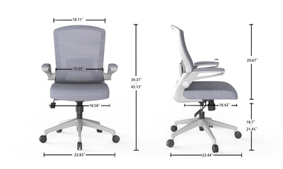 RAYNOR GROUP ION Fabric Task Chair, Gray/White (ION-WH-GRY)