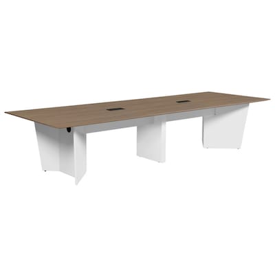 Regency Array 144W x 48D Conference Table with Grommet, Noble Oak/White (ACT14448NOWH)