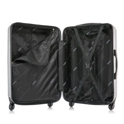 DUKAP Discovery 3-Piece Hardside Spinner Carry-On Luggage Set, TSA Checkpoint Friendly, Silver (DKDISSML-SIL)
