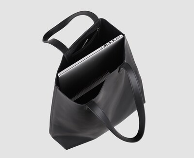 Francine Collections Made Easy Leather 15.6 Laptop Tote, Black (FCTBLKMADE)