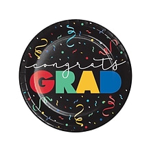 Creative Converting Cap Toss Graduation Plate, Multicolor, 24/Pack (DTC369877DPLT)