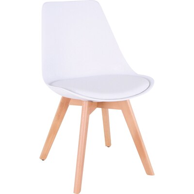 Lorell Curved Modern Shell Plastic Guest Chair, Armless, White (LLR42956)