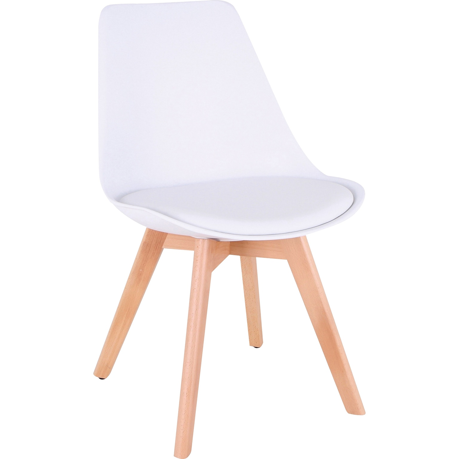 Lorell Curved Modern Shell Plastic Guest Chair, Armless, White (LLR42956)