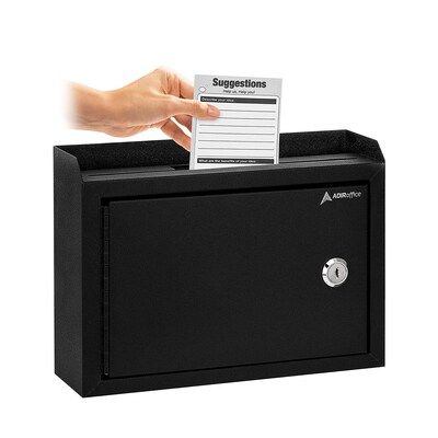 AdirOffice Indoor/Outdoor Wall Mounted Drop Box, Black (631-02-BLK)