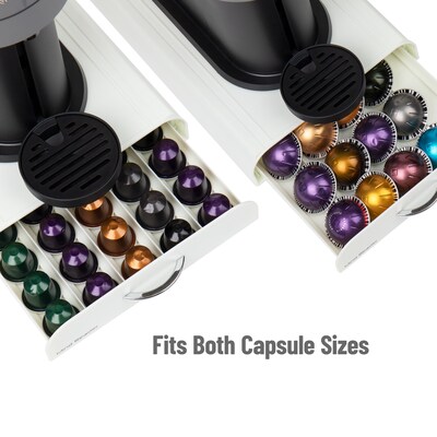 Mind Reader Anchor Nespresso Capsule Drawer, 50 Capacity, White (NEST3PC-WHT)