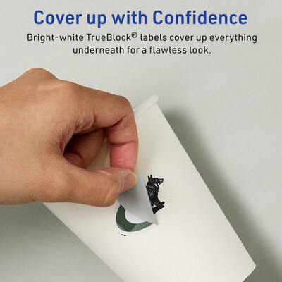 Avery TrueBlock Laser/Inkjet Oval Multipurpose Labels, 1.5" x 2.5", White, 1800/Box (94051)