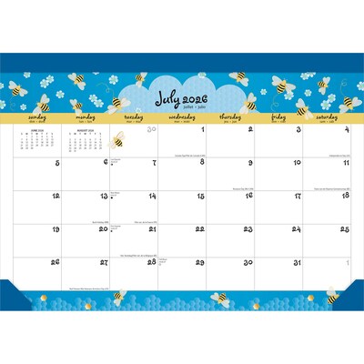 2026-2027 Plato Busy Bees 14 x 10 Academic Monthly Desk Pad Calendar (9798330708116)