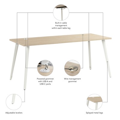 Bush Business Furniture Vista 72"W Computer Desk, Natural Elm (VSD172NE)