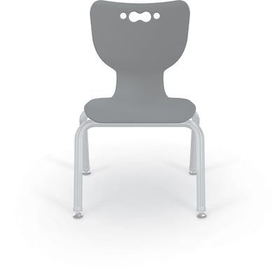 MooreCo 12" Hierarchy Student Chair with 4 Legs, Grey/Platinum Base (703673562584)