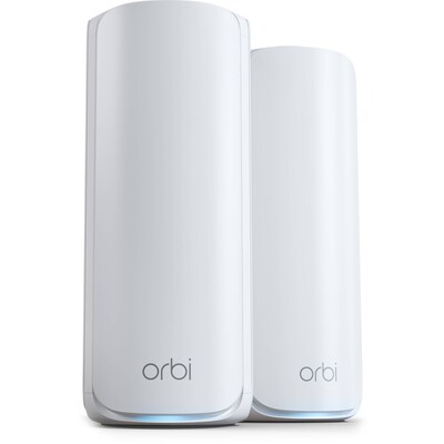 Netgear Orbi 770 BE 11000Mbps Tri-Band Mesh WiFi 7 System, White, 2/Pack (RBE772-100NAS)
