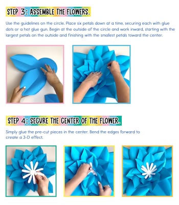 Carson Dellosa Creatively Inspired Paper Flower 3D Decorations, 6/Pack (107010)