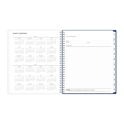 2025-2026 Blue Sky Chanson 8" x 10" Academic Year Monthly Planner, Plastic Cover, Multicolored (128693-A26)