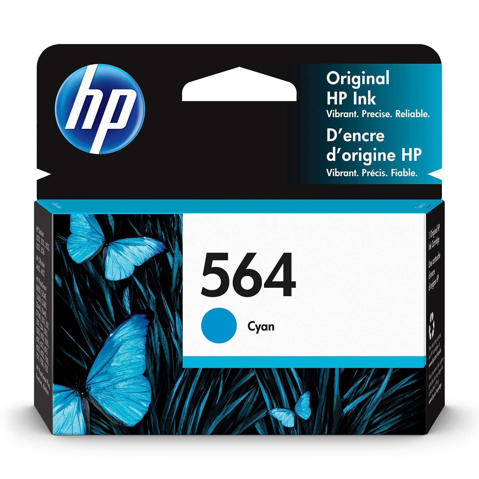 HP 564 Cyan Standard Yield Ink Cartridge, Prints Up to 300 Pages (CB318WN#140)