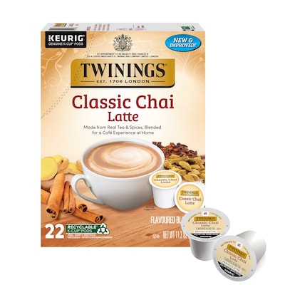 Twinings Chai Latte Black Tea, Keurig® K-Cup® Pods, 22/Box (TNA78919)