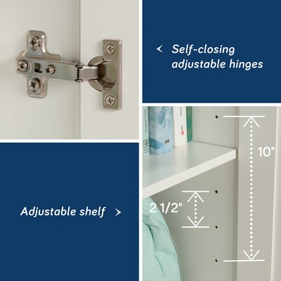 Sauder HomePlus 37"H Storage Cabinet with 2 Shelves, White (438284)