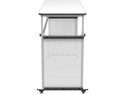 Luxor 32"-38"H Adjustable Standing Modular Teacher Desk, White/Gray (DTTB002)