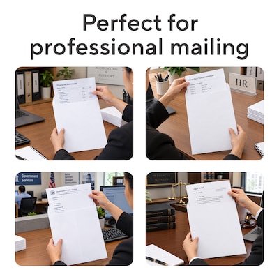 Staples 9 x 12 Gummed Catalog Envelopes, White Wove, Strong Adhesive Flap, Durable Mailing Envelopes, 250/Box