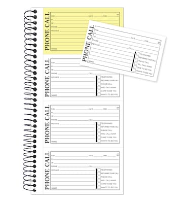 Cosco Phone Message Pad, 5.5" x 11", 100 Sheets/Pad, 2 Pads/Pack (074048)