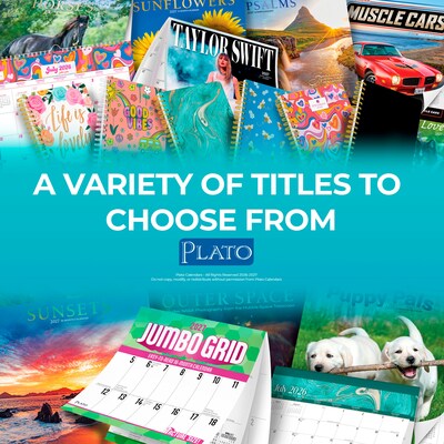 2026-2027 Plato Busy Bees 12" x 12" Academic Monthly Wall Calendar (9798330708215)