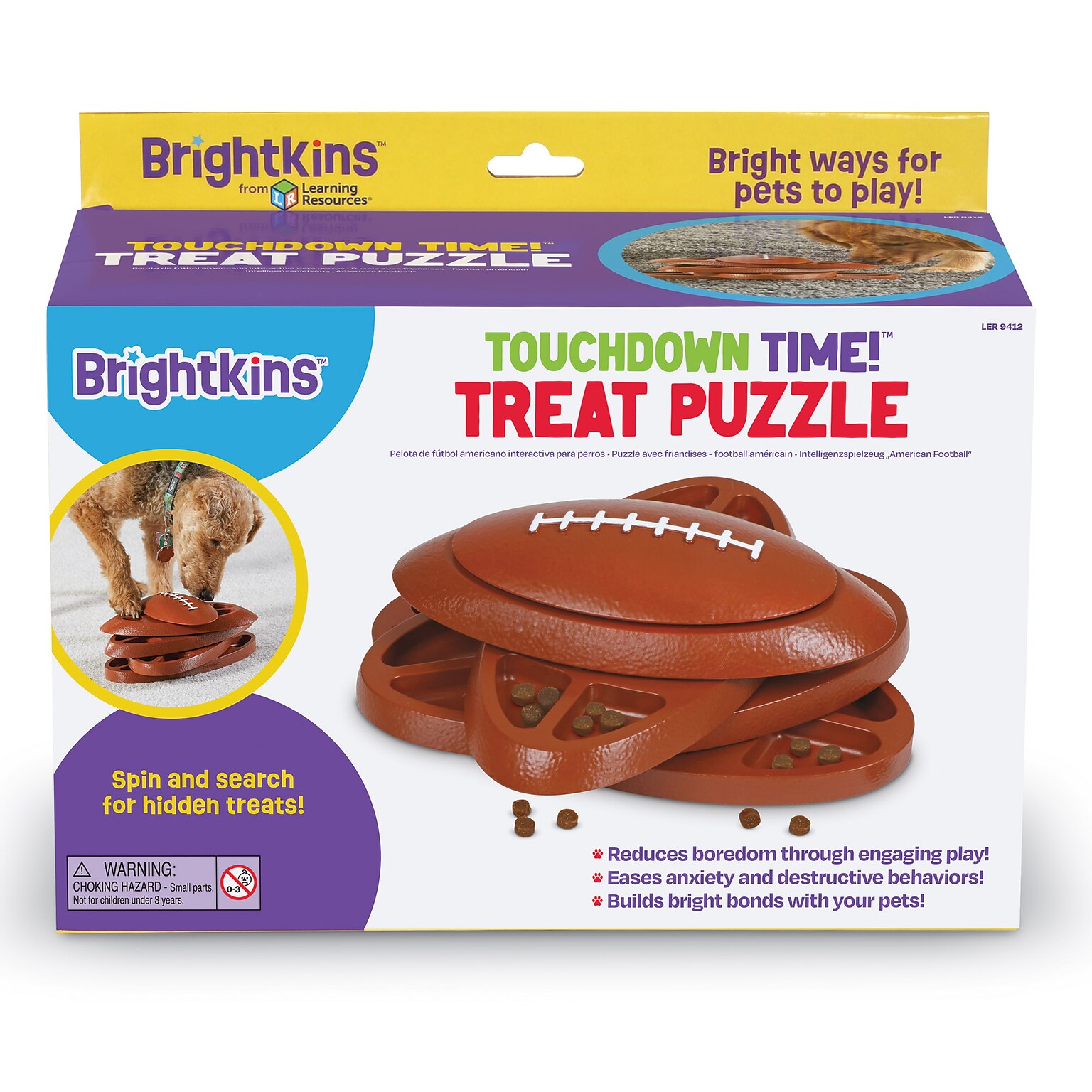 Brightkins Touchdown Time! Treat Puzzle, Multicolored, 4 Pieces (LER9412)