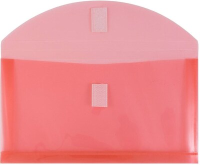 JAM Paper Premium Plastic Filing Envelope with Hook & Loop Closure, Red, 3/Pack (921V1REX3)