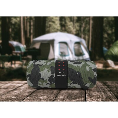 Dolphin Audio Wireless Bluetooth Portable Speaker with Accent Lights & FM Radio, Waterproof, Camouflage (LX-60 CAMO)