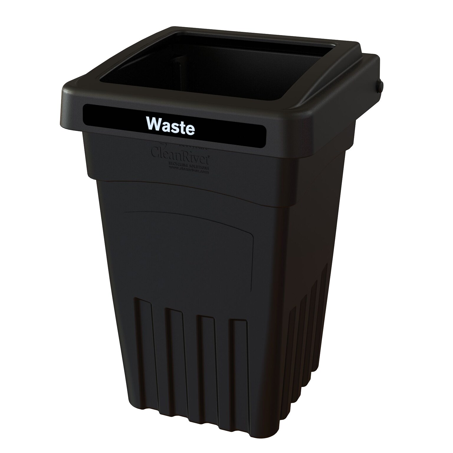 CleanRiver BevvyBin Trash Can, 8 Gallon, Black (BEVVY8-1-BK)