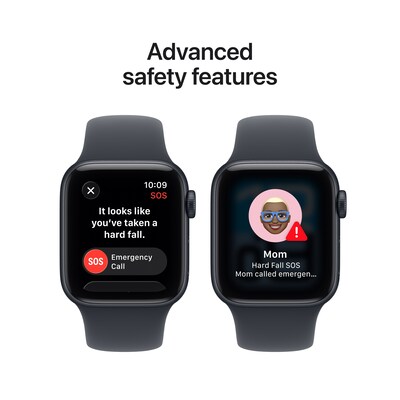 Apple Watch SE 3 GPS Smartwatch, 40mm, Midnight Aluminum Case with Midnight Sport Band, Small/Medium (MEH94LW/A)