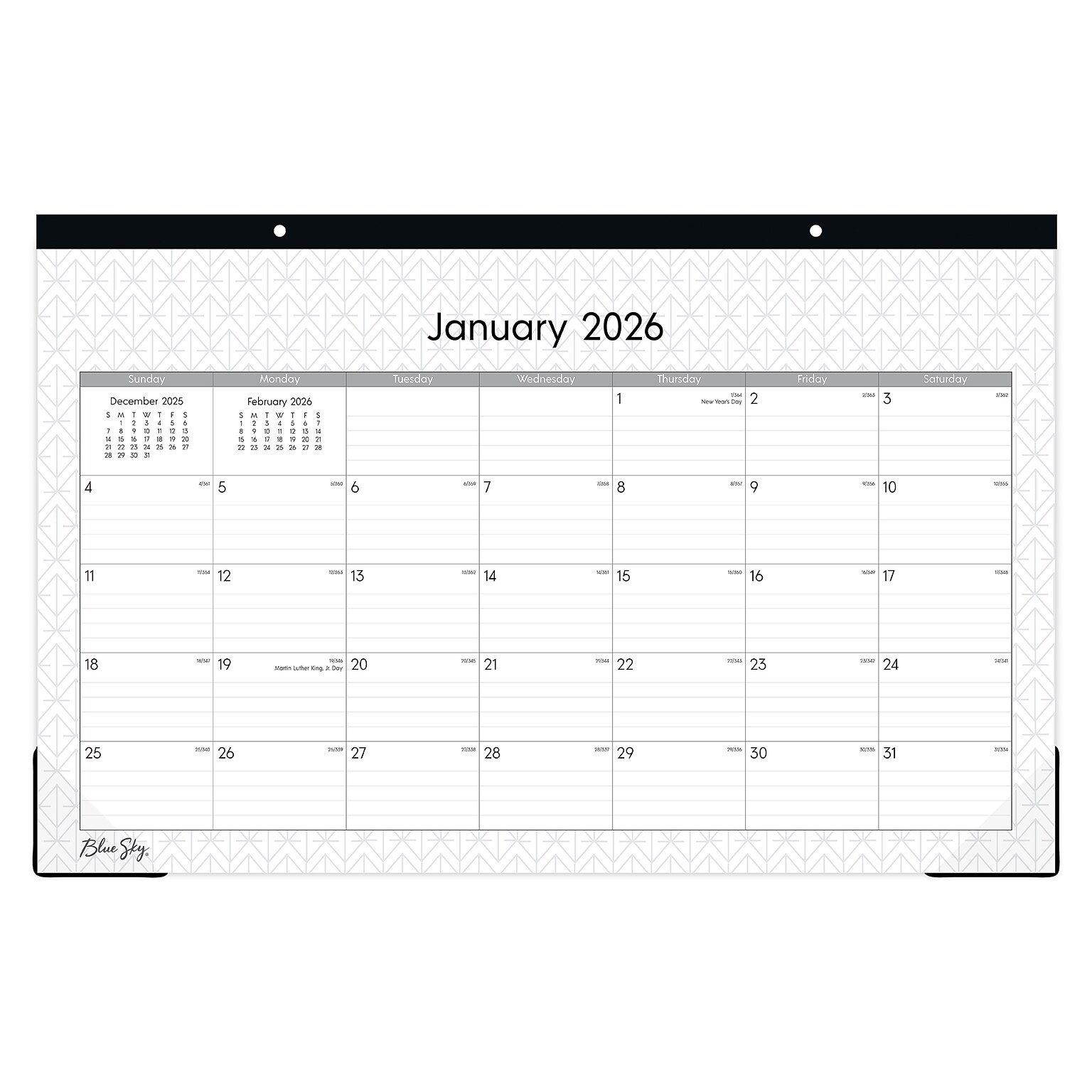 2026 Blue Sky Enterprise 17 x 11 Monthly Desk Calendar, Black/White (111293-26)