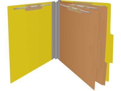 Medical Arts Press Pressboard Classification Folder, 2-Dividers, 2" Expansion, Letter Size, Yellow, 10/Box (DV-T42-26-3YLW-PKT)