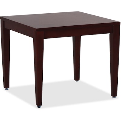 Lorell Accession 23.6W x 23.6D Solid Wood Square Corner Table, Mahogany (LLR59543)