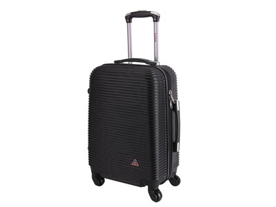 InUSA Royal Medium Plastic 4-Wheel Spinner Luggage, Black (IUROY00M-BLK)