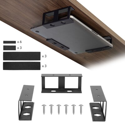 Mount-It! Under Desk Laptop Holder, Fits Laptops, Tablets, and More, Black (MI-7158)