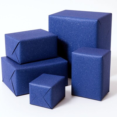 JAM Paper Christmas Wrapping Paper, 20' x 30", Blue Glitter (354537262)
