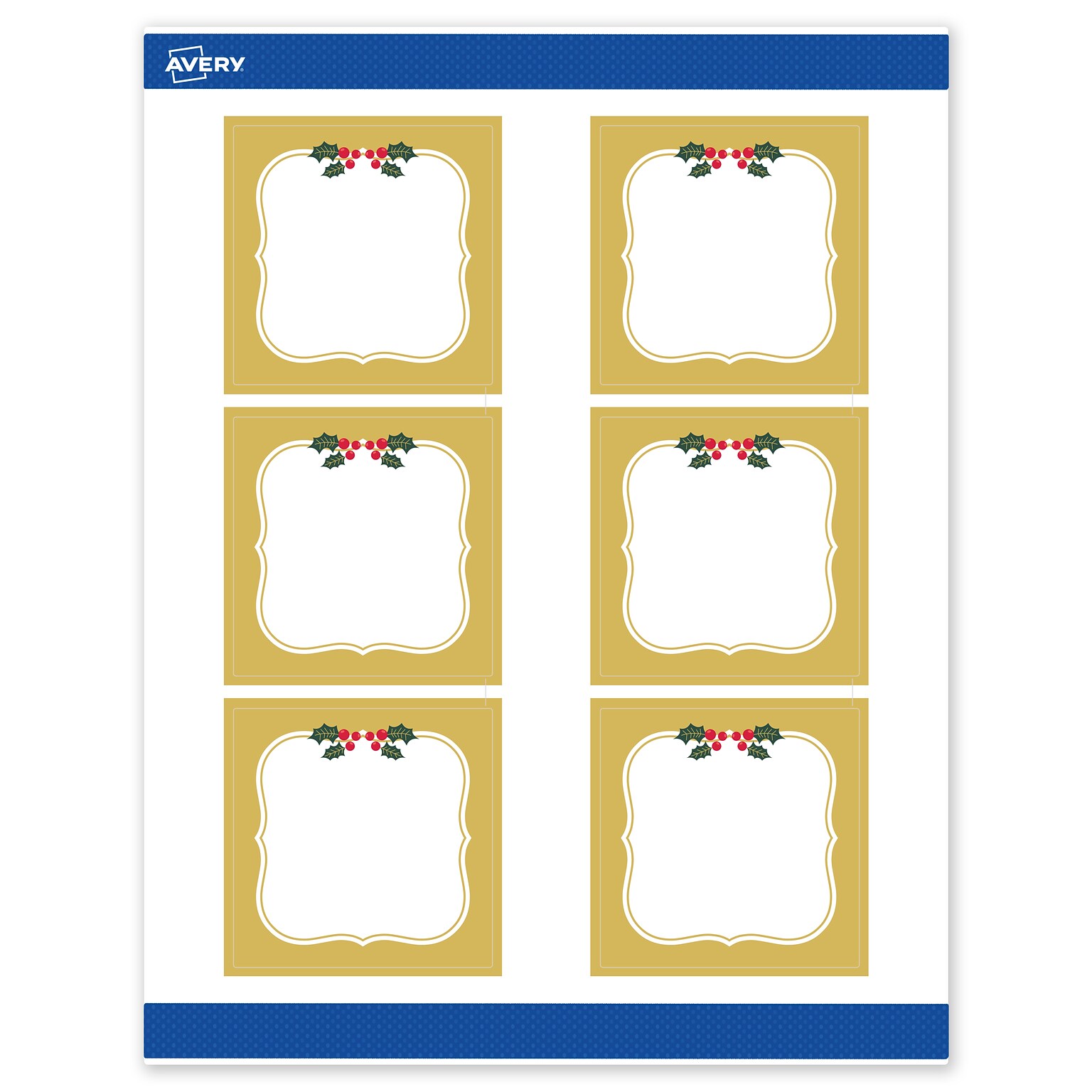 Avery Square Multipurpose Labels, 3 x 3, White, 60/Pack (19479370465)