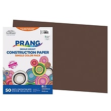 Prang 12 x 18 Construction Paper, Dark Brown, 50 Sheets/Pack (P6807-0001)