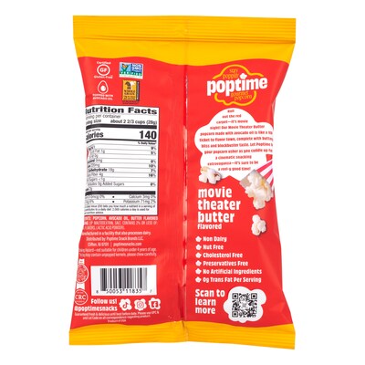Poptime Avo Movie Theater Butter Popcorn, 1 oz., 24/Pack (220-02883)