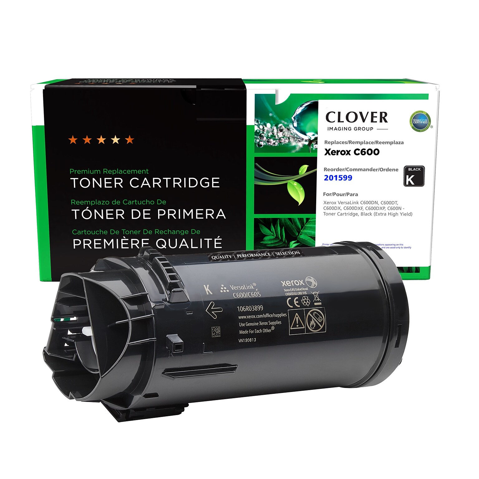 Clover C600 Remanufactured Black Extra High Yield Toner Cartridge Replacement for Xerox 106R03919
