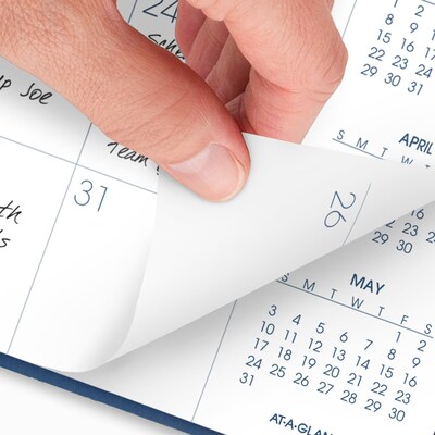 2026-2027 AT-A-GLANCE 9" x 11" Monthly Planner, Faux Leather Cover, Blue (70-250-20-26)
