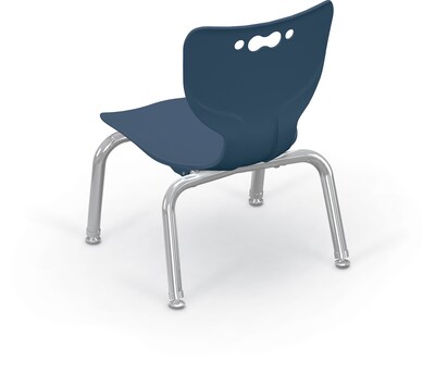 MooreCo 10" Hierarchy Student Chair with 4 Legs, Navy/Chrome Base (703673561785)