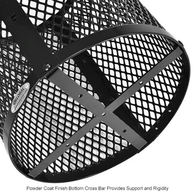 Global Industrial Outdoor Steel Diamond Trash Can w/ Dome Lid, 36 Gallon, Black (261948BK)