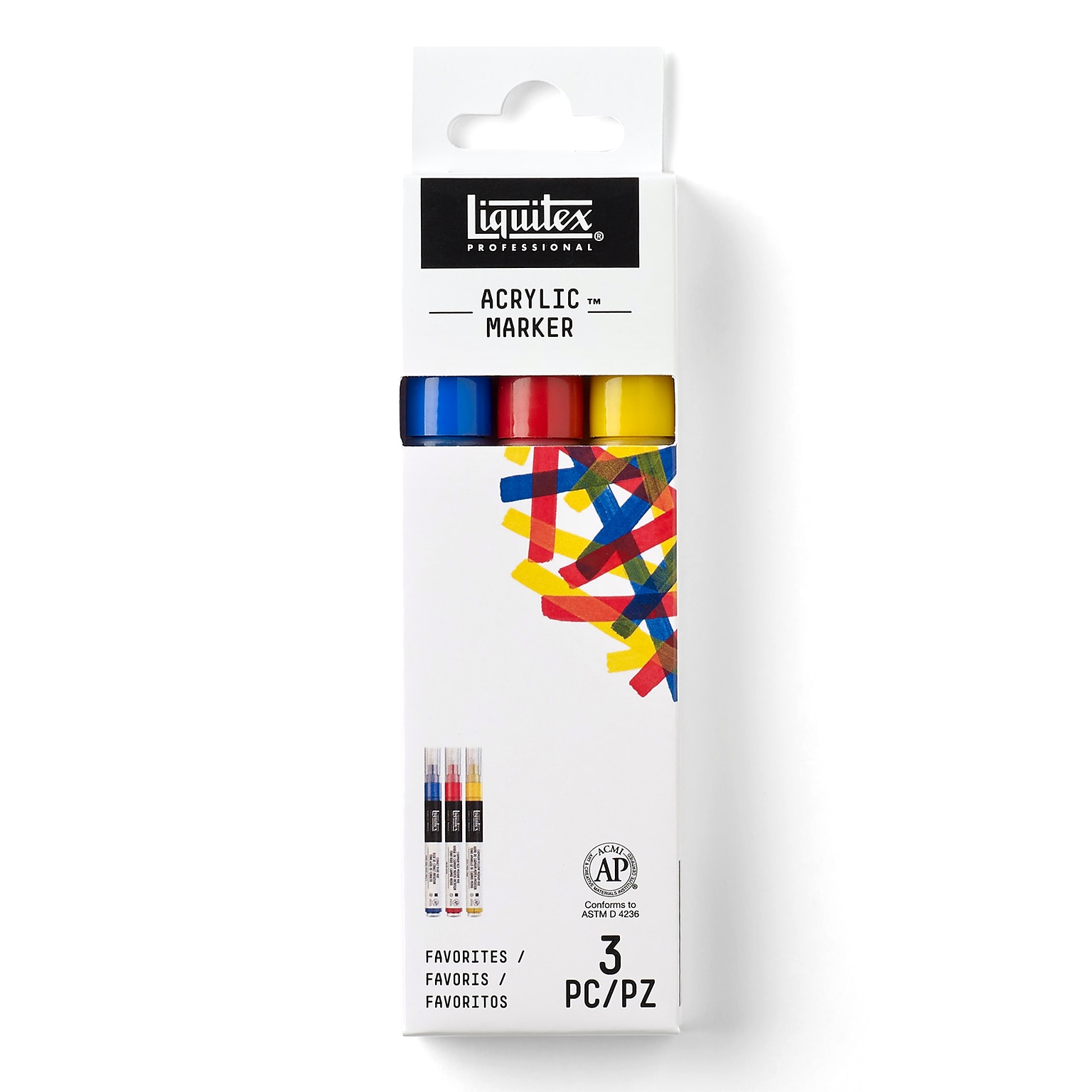 Liquitex Professional Acrylic Paint Marker, Favorite Colors, 2 mm, 3/Pack (LIQ3699243)