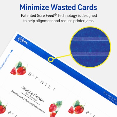 Avery Business Cards, 2" x 3-1/2", Matte White, 80/Pack (95320)