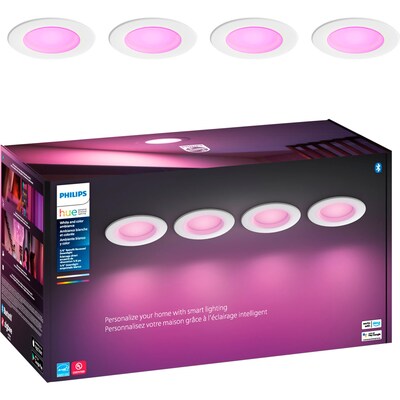 Philips Hue 62W Equivalent E26 LED Smart Downlight, White And Color Ambiance, 4/Pk (578674)