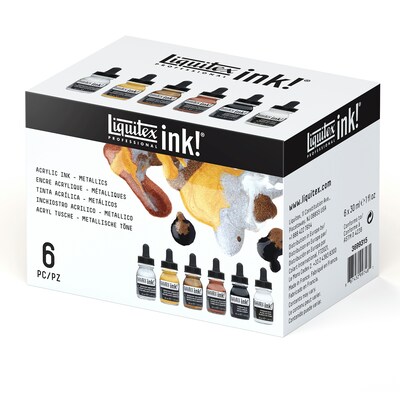 Liquitex Professional Acrylic Ink, Iridescent Colors, 30 mL Bottles, 6/Pack (LIQ3699315)