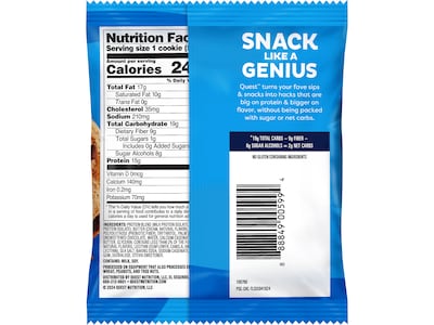 Quest Gluten Free Chocolate Chip Protein Cookies, 2.08 oz., 12/Box (QPCC12M6)