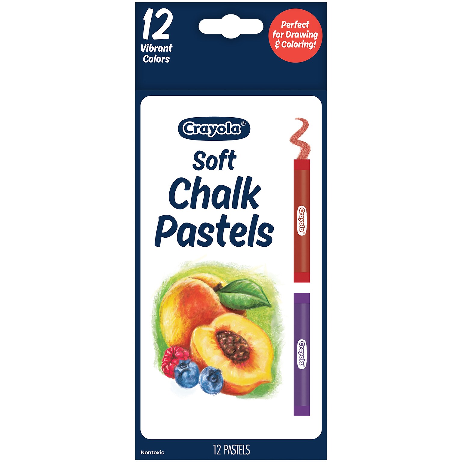 Crayola Soft Chalk Pastels, Assorted Colors, 12/Pack (BIN523002)