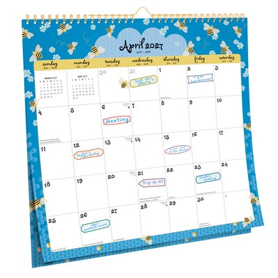 2026-2027 Plato Busy Bees 12 x 12 Academic Monthly Wall Calendar (9798330708215)